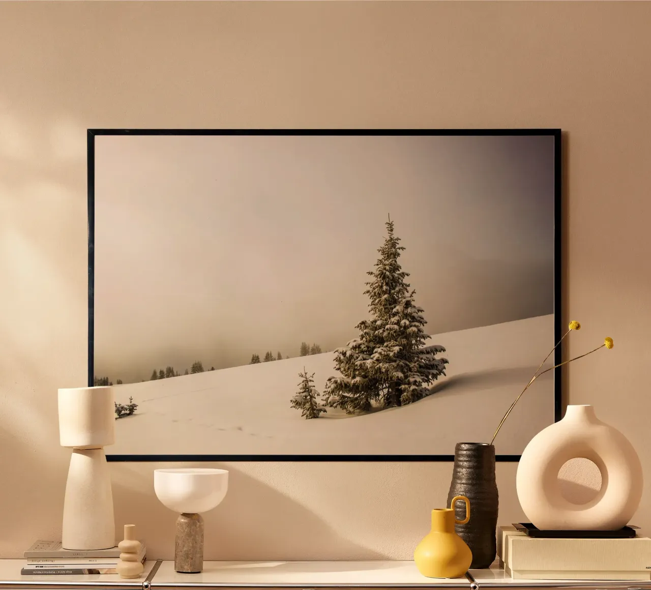 Pino innevato alla luce del mattino carta hahnemühle da PhotoVibe Decor