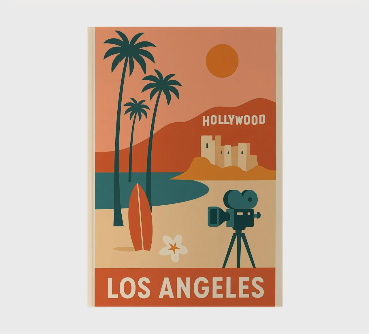 Los Angeles retro - Palm trees, cinema and the Californian dream notebook by JETLAG | affiches voyage