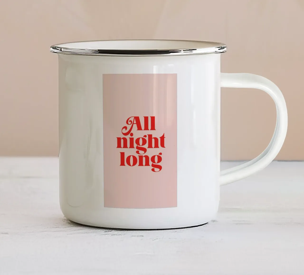 All Night Long Pink tazza in smalto da Trabolt Design