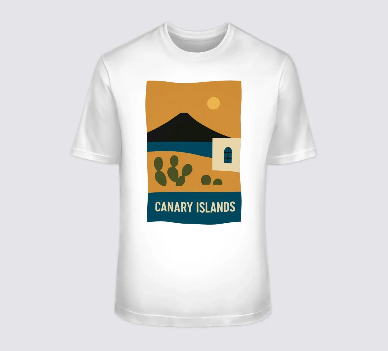 Isole Canarie - Fuga vulcanica in un poster di design t-shirt da JETLAG | affiches voyage