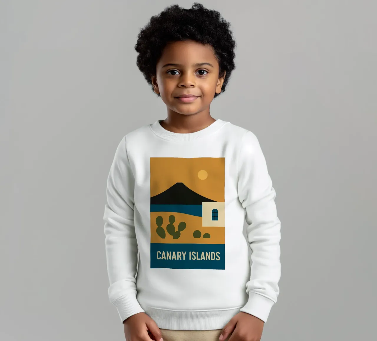 Isole Canarie - Fuga vulcanica in un poster di design felpa bambino da JETLAG | affiches voyage