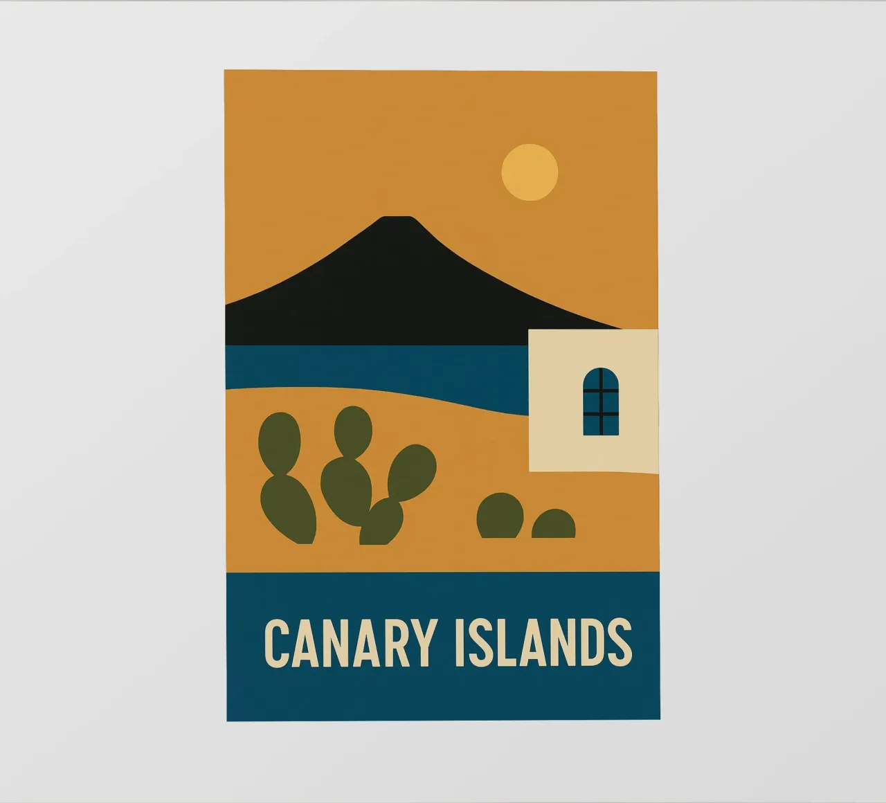 Isole Canarie - Fuga vulcanica in un poster di design pellicola backlit da JETLAG | affiches voyage