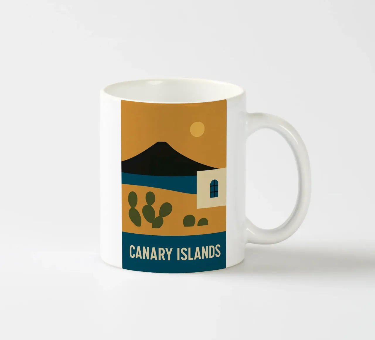 Isole Canarie - Fuga vulcanica in un poster di design tazza in ceramica da JETLAG | affiches voyage