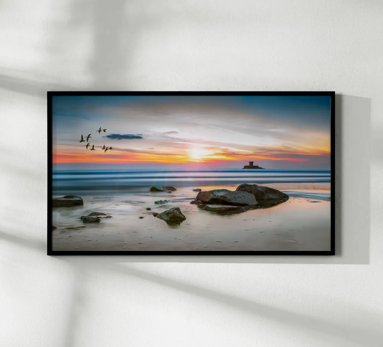 Alba sulla Torre La Rocco, Jersey poster con telaio in alluminio da PhotoVibe Decor
