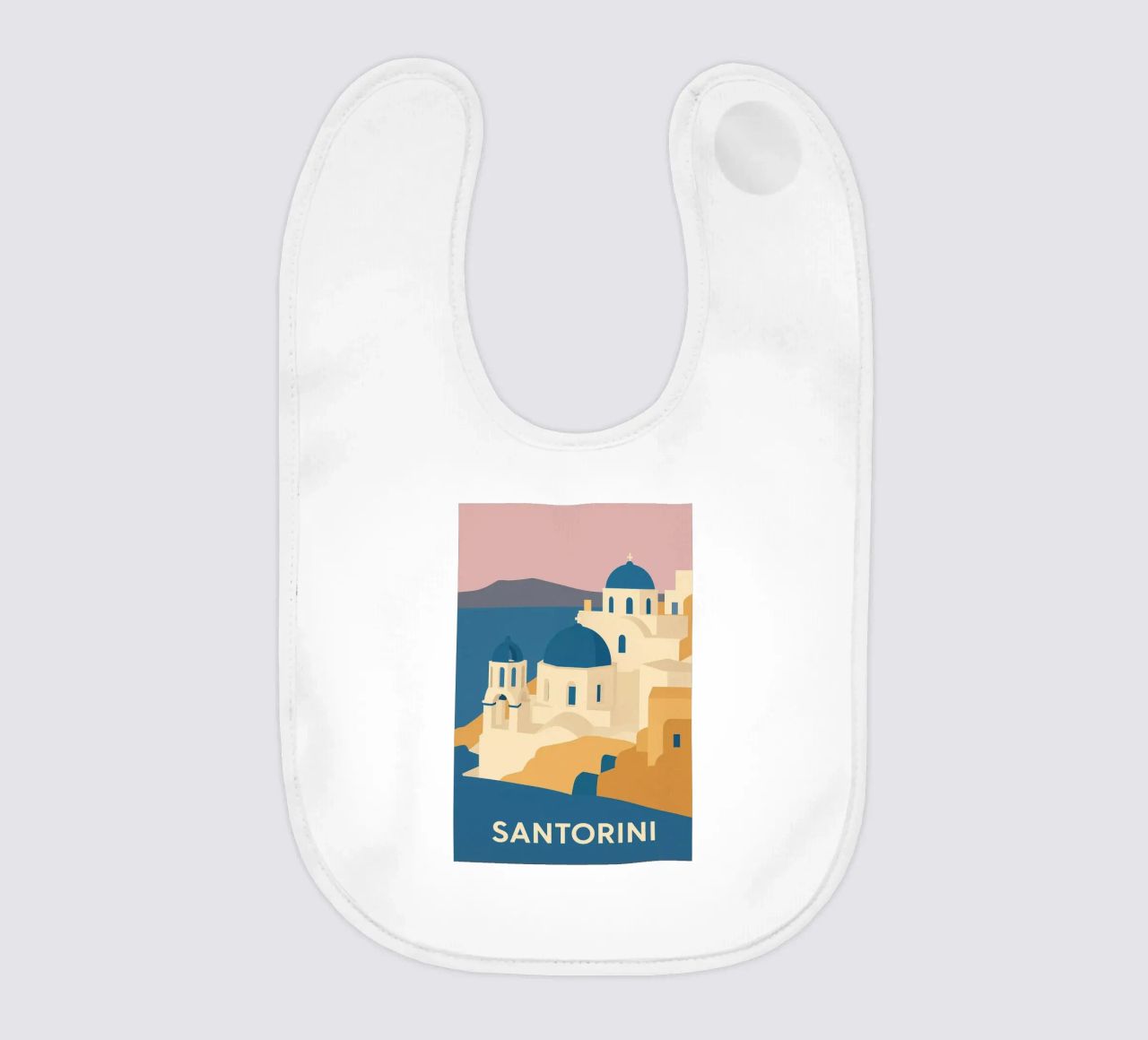 Grafica di Santorini - Viaggio nel cuore delle cupole blu bavaglino da JETLAG | affiches voyage
