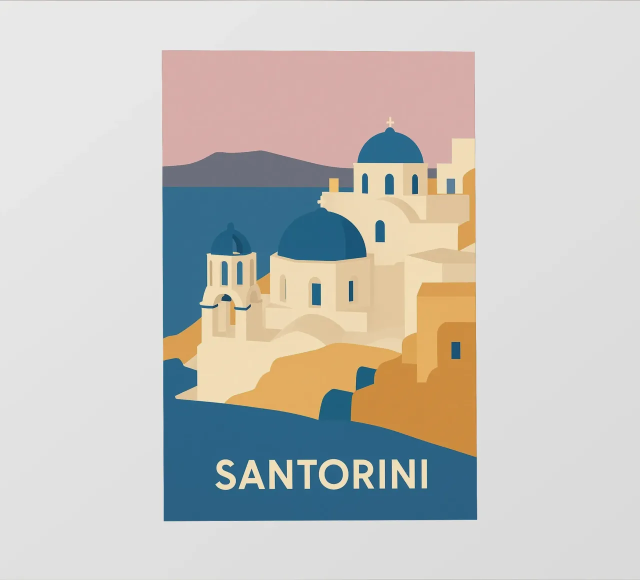 Santorini graphics - Journey to the heart of the Blue Domes pvc cover by JETLAG | affiches voyage