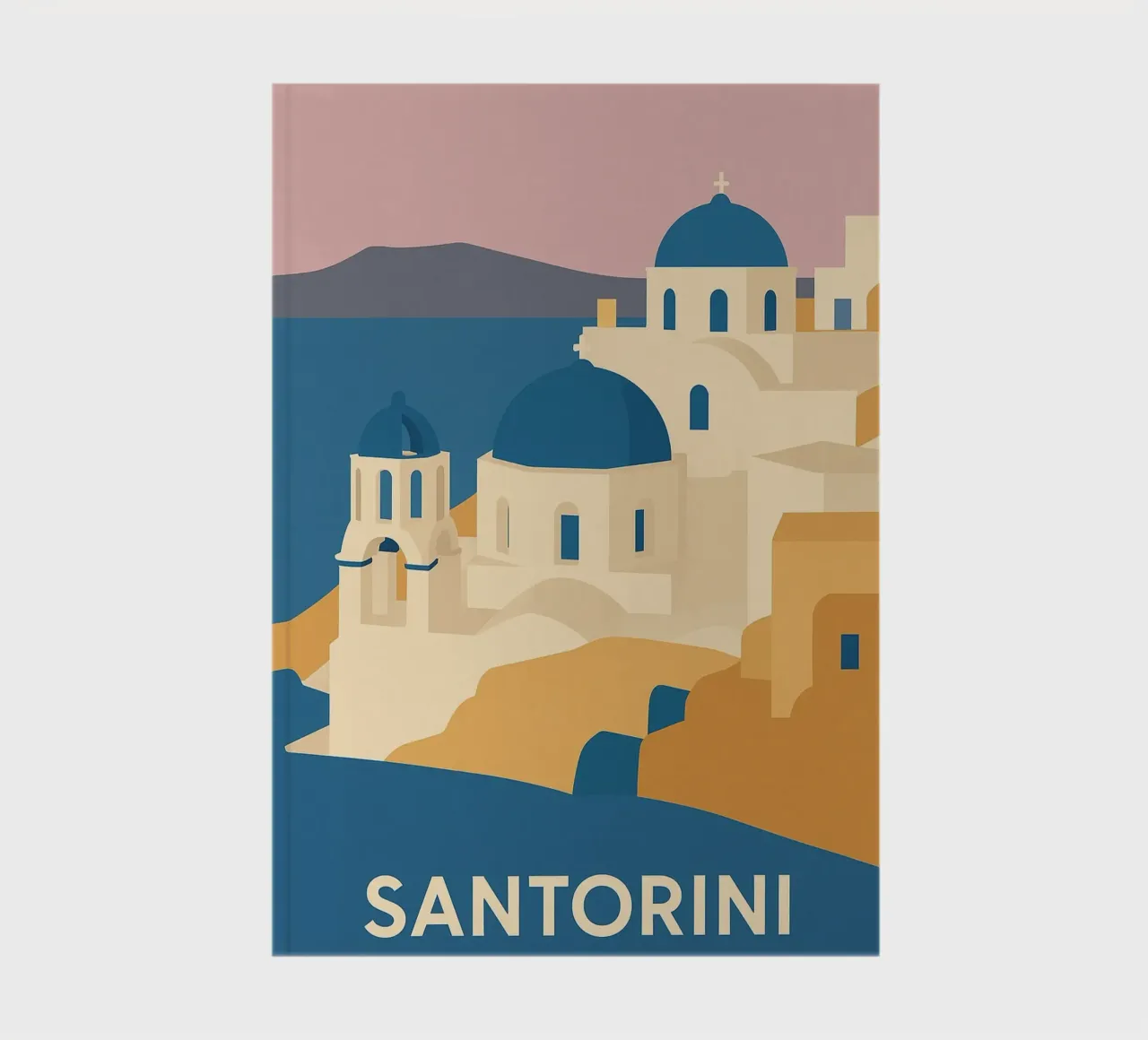 Santorini graphics - Journey to the heart of the Blue Domes notebook by JETLAG | affiches voyage