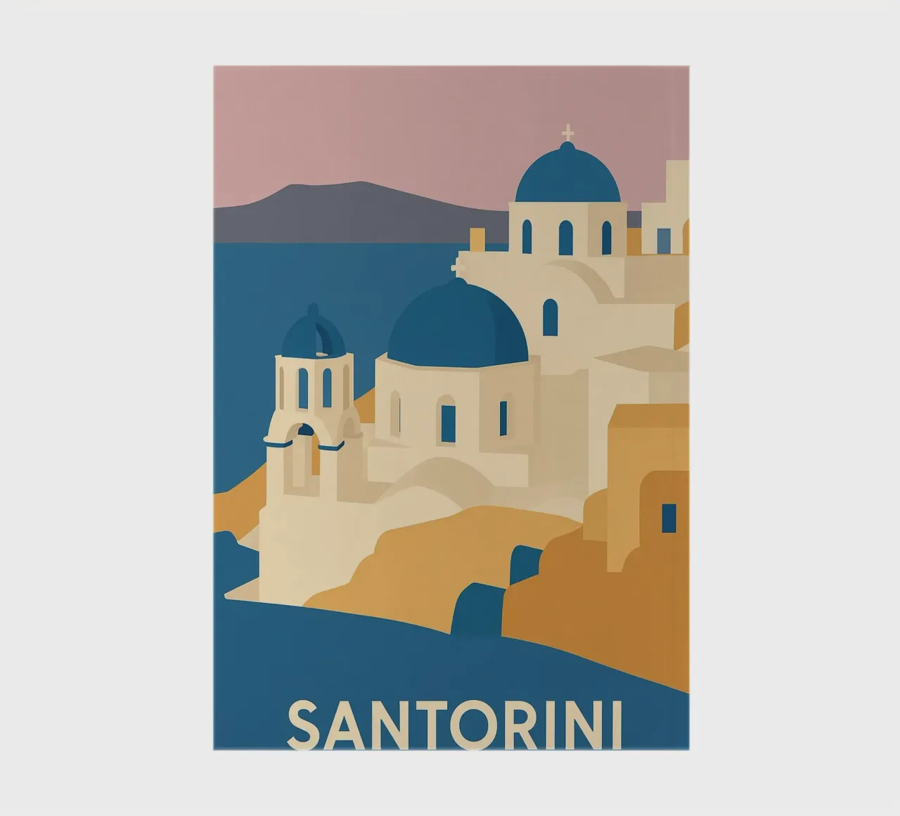 Santorini graphics - Journey to the heart of the Blue Domes notebook by JETLAG | affiches voyage