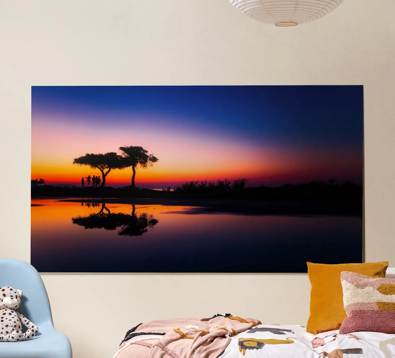 Riflessioni sull'altalena al tramonto poster da PhotoVibe Decor