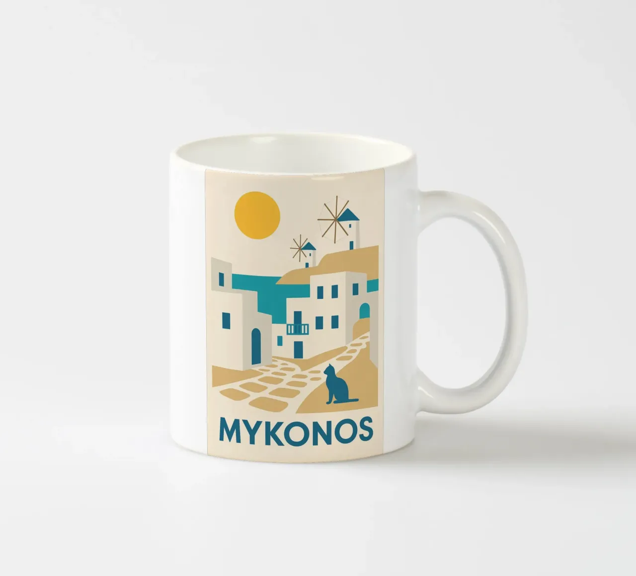 Una escapada soleada a Mykonos taza de cerámica de JETLAG | affiches voyage