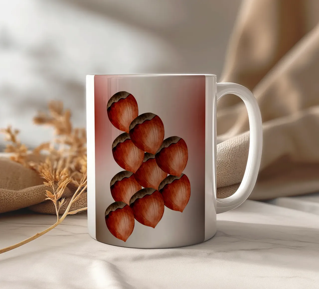 Avellana arte 3D - Cuaderno minimalista taza de cerámica de StrindesignStudio