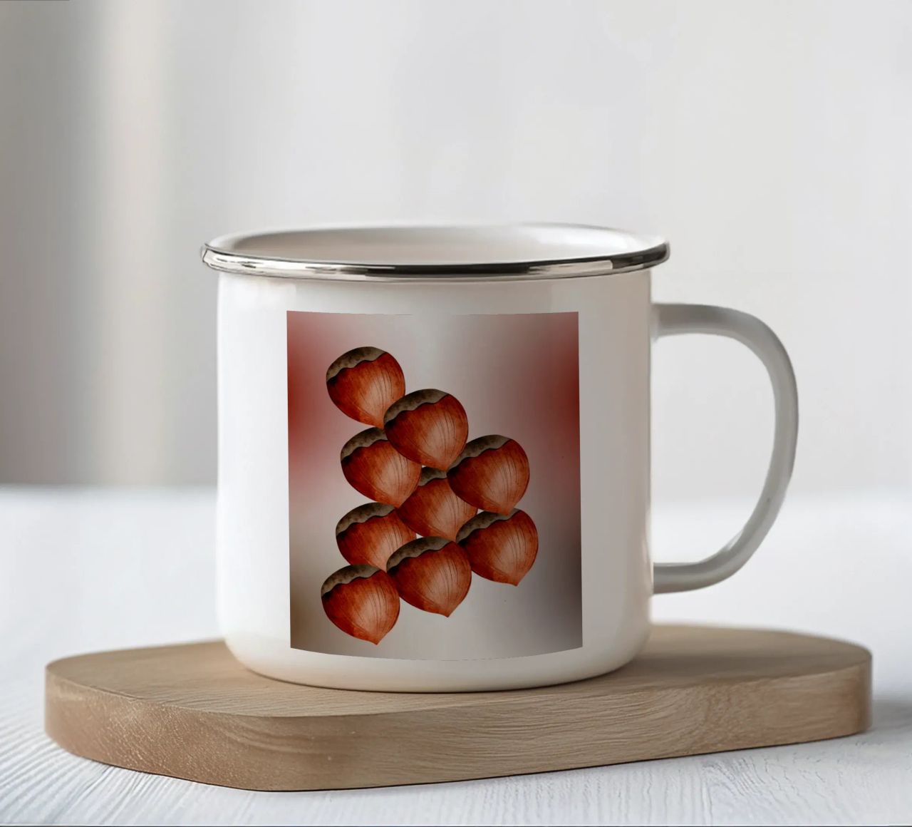 Nocciola 3D art - Taccuino minimalista tazza in smalto da nsbdesign