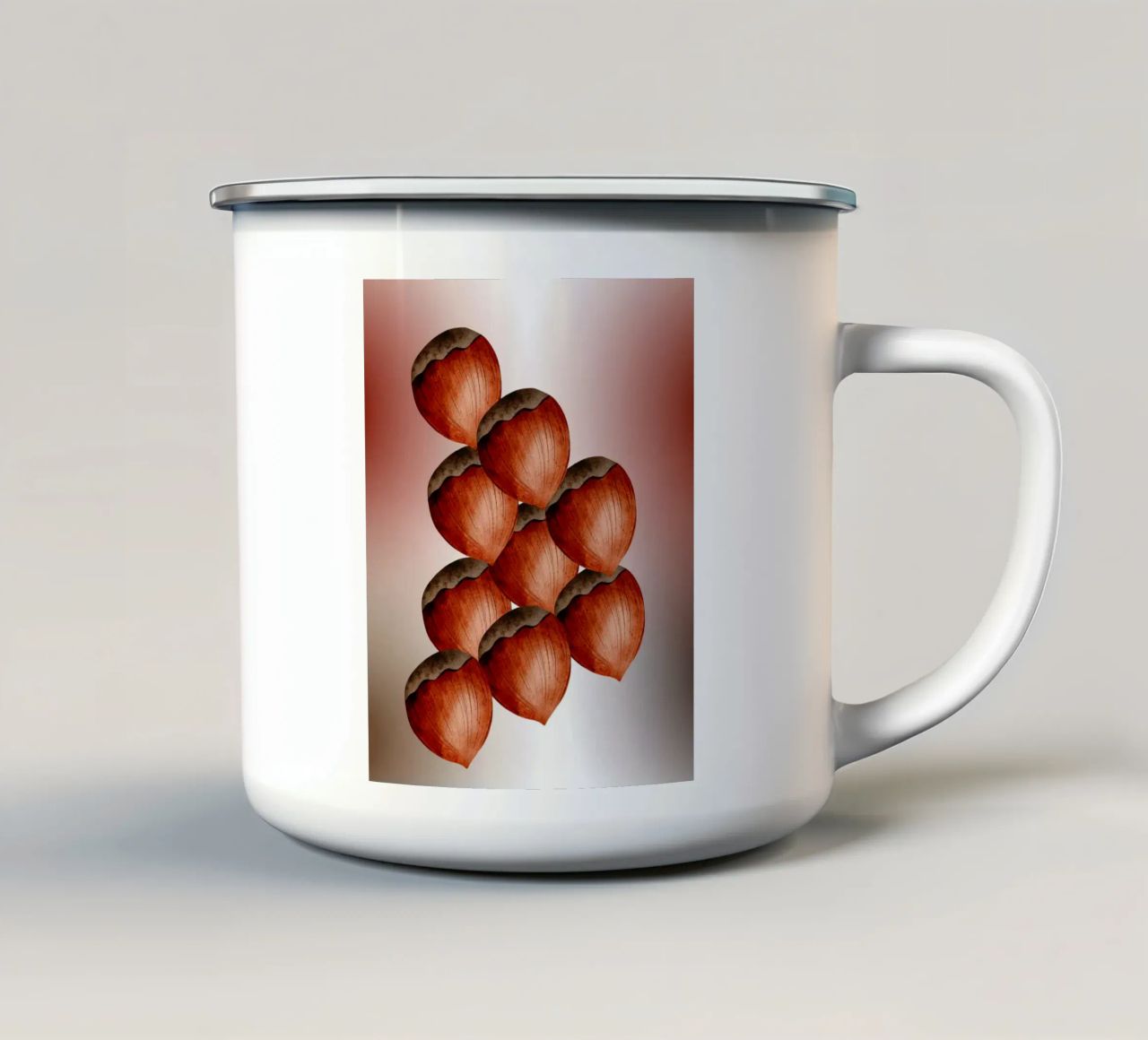 Nocciola 3D art - Taccuino minimalista tazza in smalto da nsbdesign