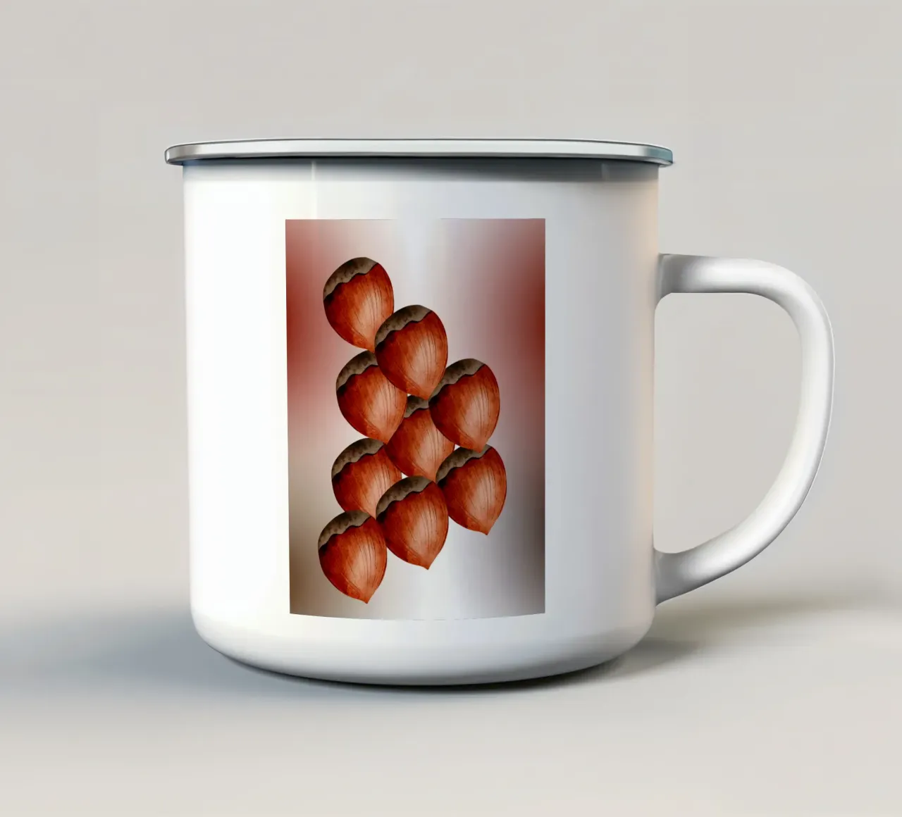 Noisette 3D Art - Carnet de notes minimaliste mug en émail de StrindesignStudio