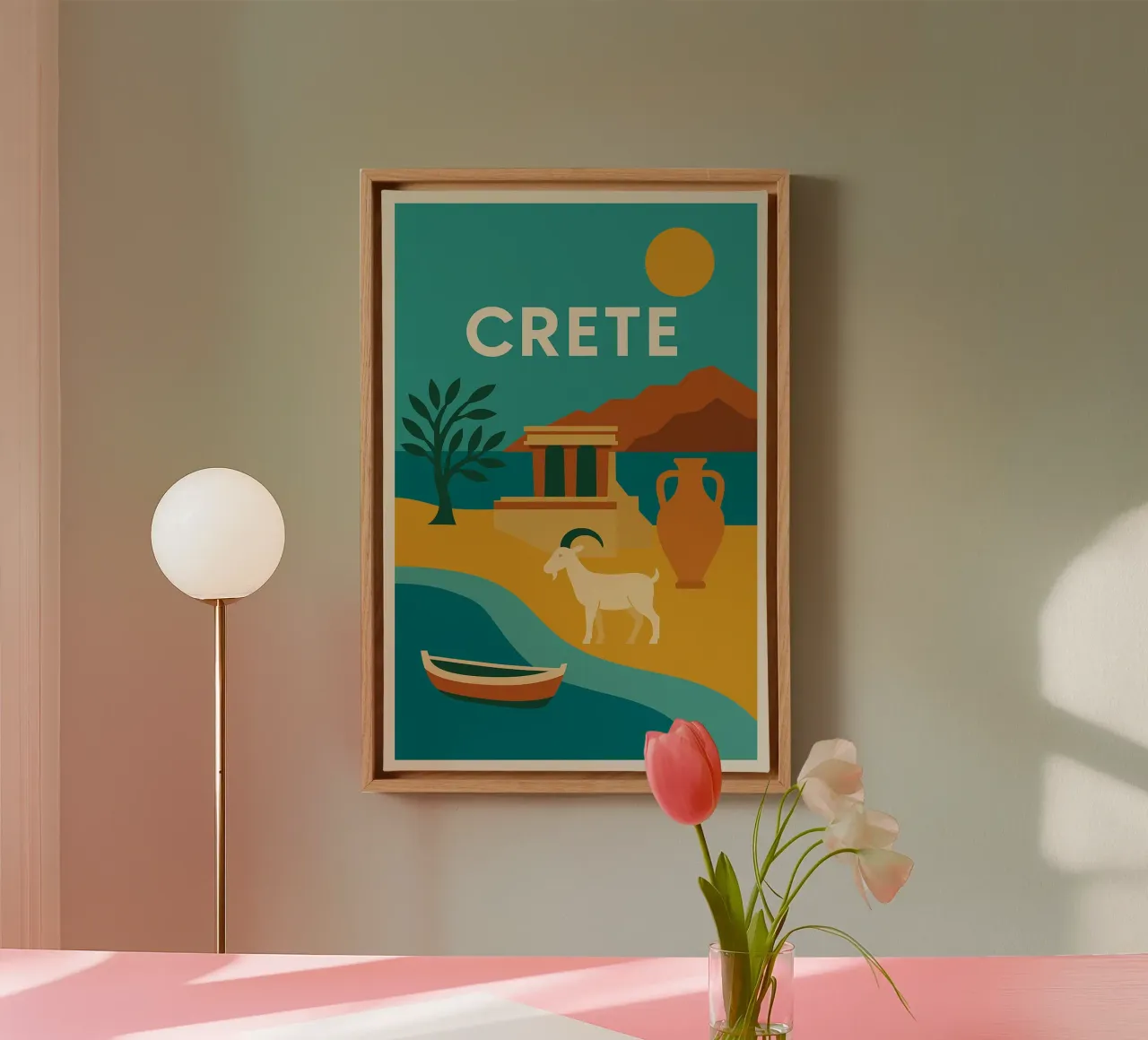 Creta - Terra di miti e di luce tela con Cornice a cassetta da JETLAG | affiches voyage