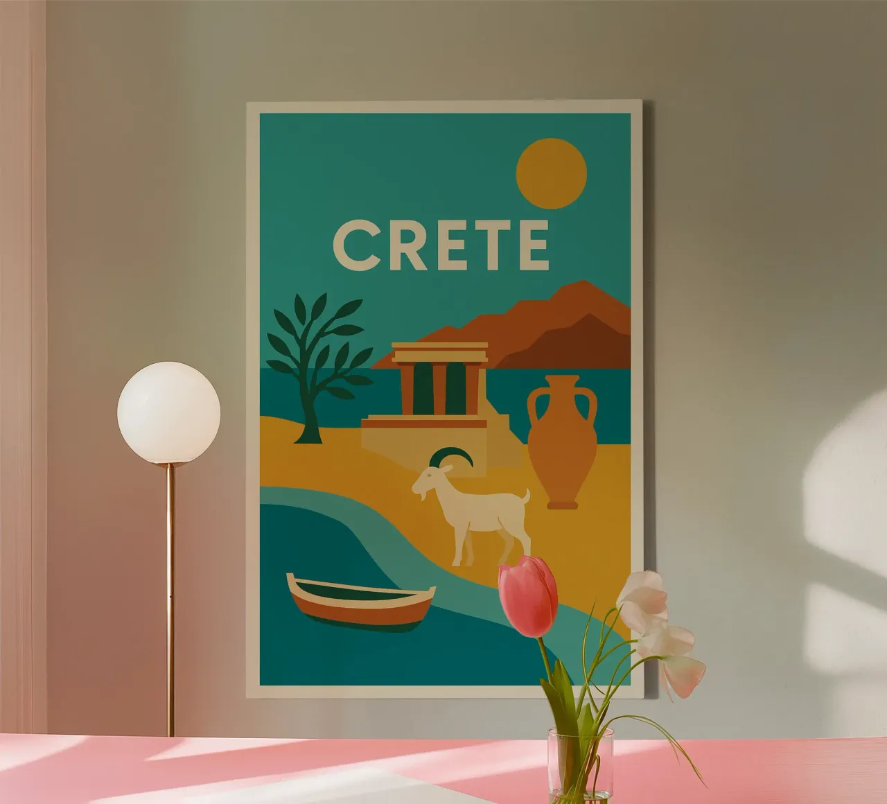 Creta - Terra di miti e di luce tela con Cornice a cassetta da JETLAG | affiches voyage