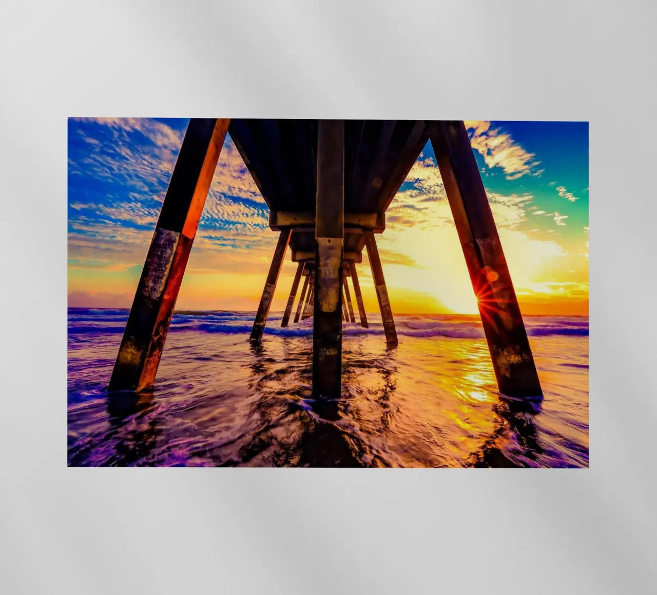 Tramonto sotto il molo pellicola backlit da PhotoVibe Decor