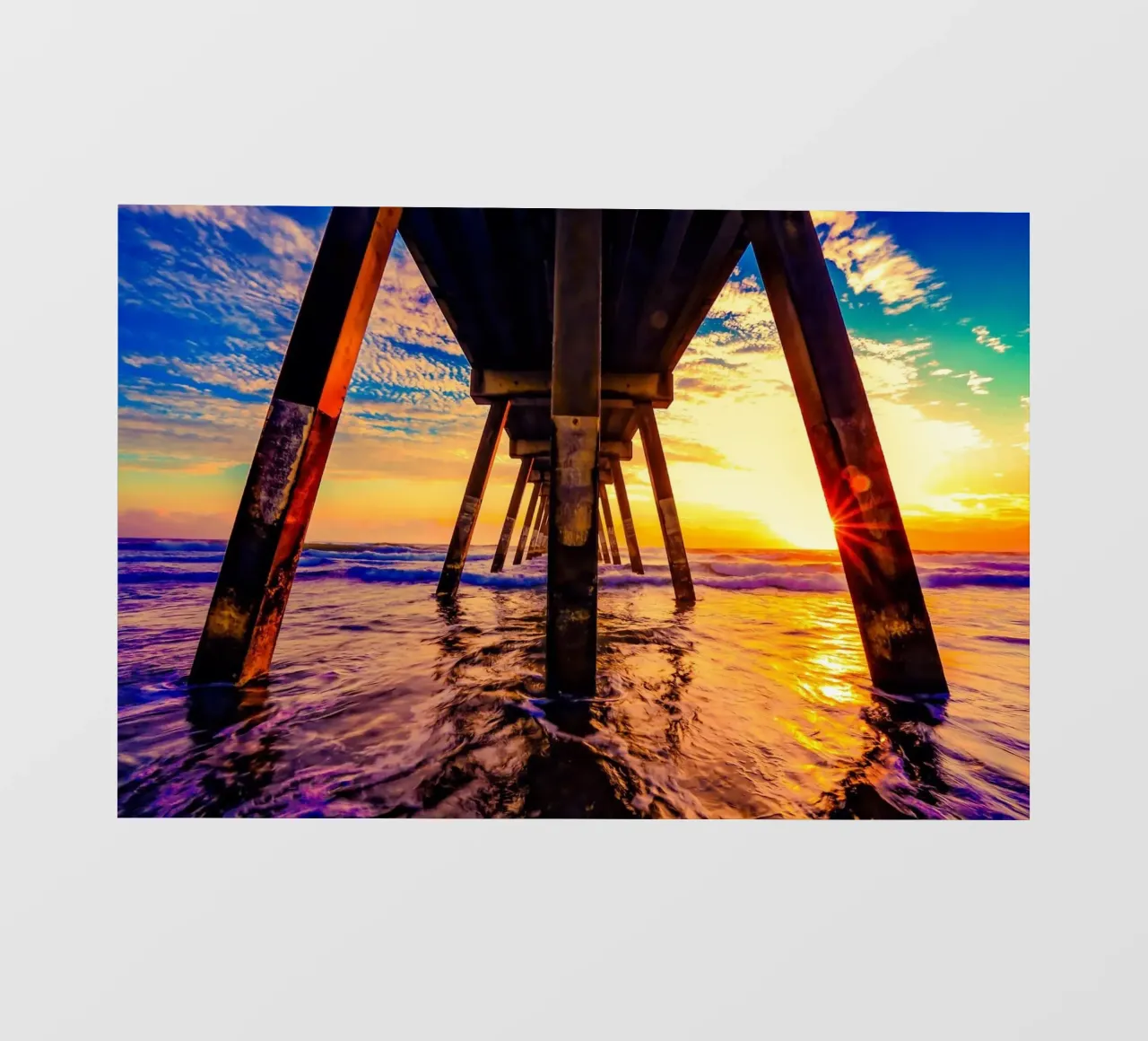 Tramonto sotto il molo pellicola backlit da PhotoVibe Decor