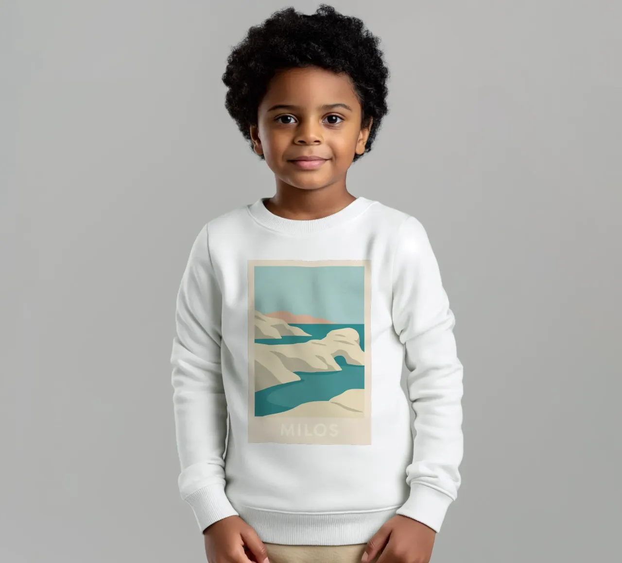 Milos - Bellezza cruda e minerale felpa bambino da JETLAG | affiches voyage