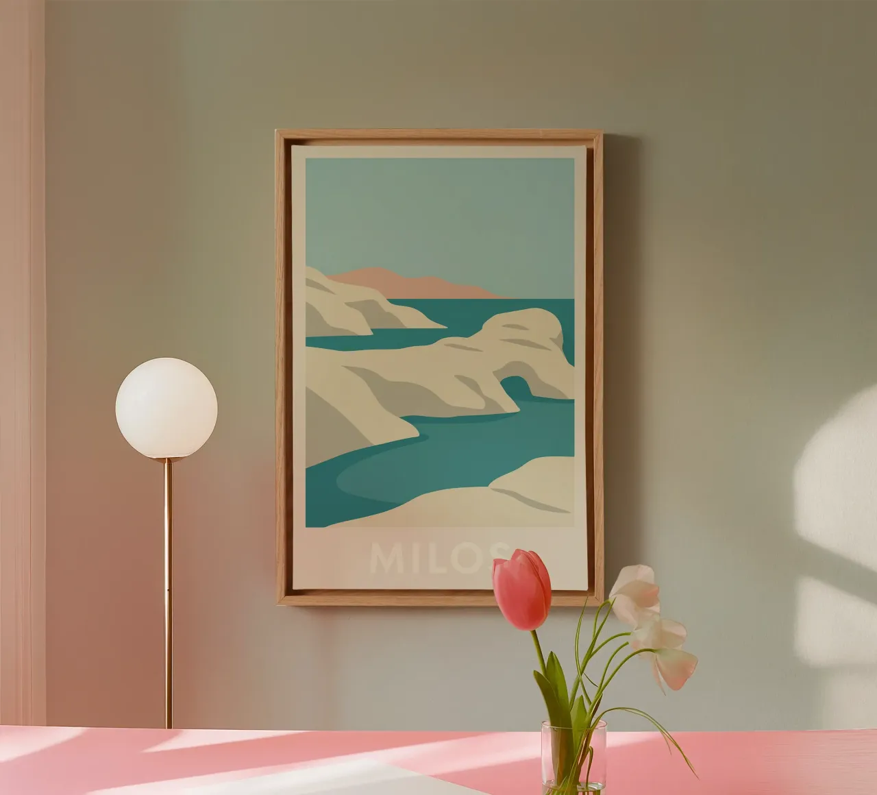 Milos - Bellezza cruda e minerale tela con Cornice a cassetta da JETLAG | affiches voyage