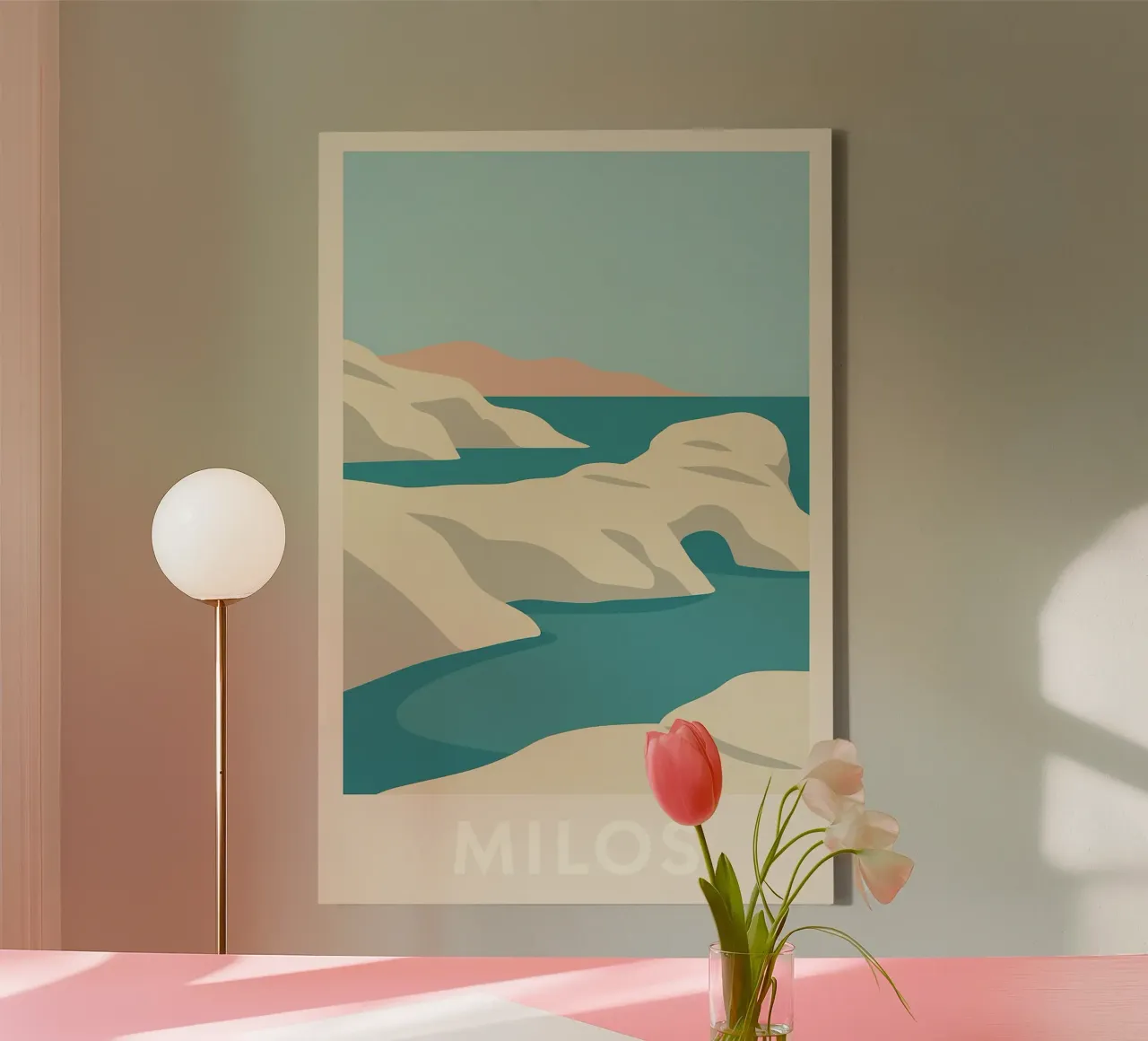 Milos - Bellezza cruda e minerale tela con Cornice a cassetta da JETLAG | affiches voyage