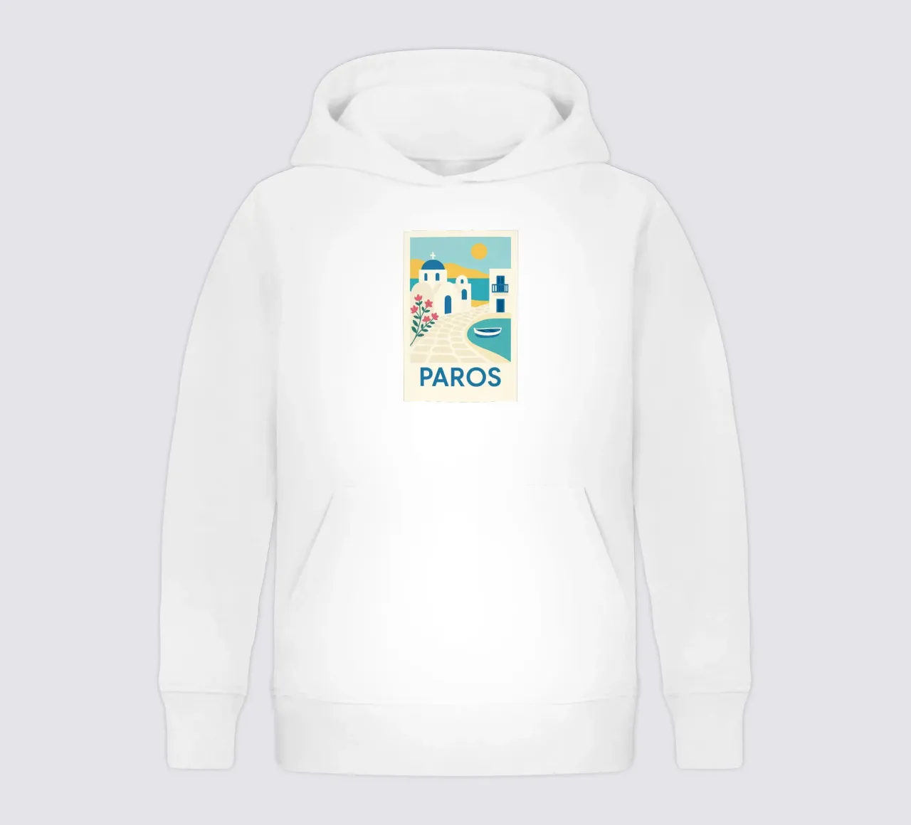 Paros - Aegean serenity kids hoodie by JETLAG | affiches voyage