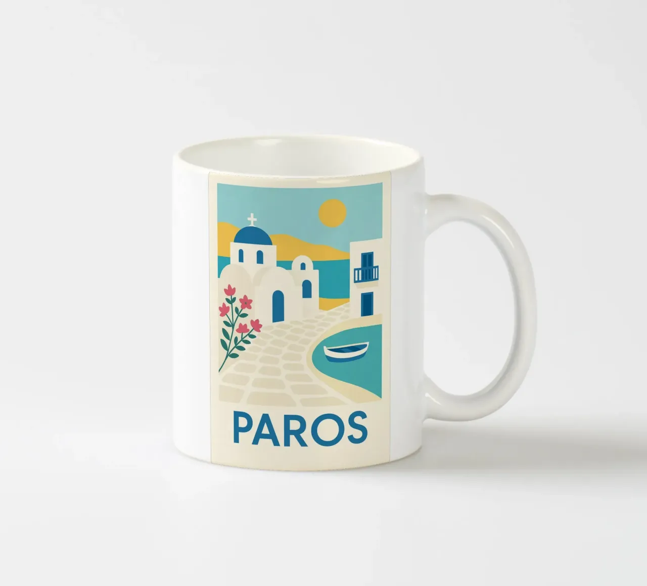 Paros - Sereniteit in de Egeïsche Zee keramische mok van JETLAG | affiches voyage