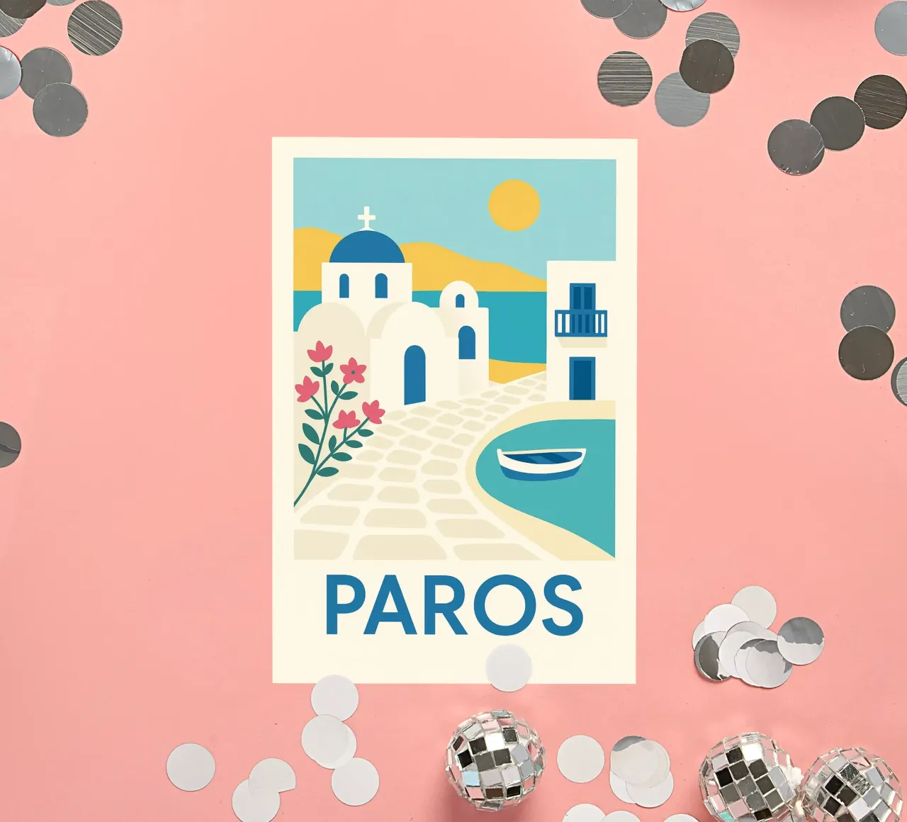 Paros - Aegean serenity sticker by JETLAG | affiches voyage