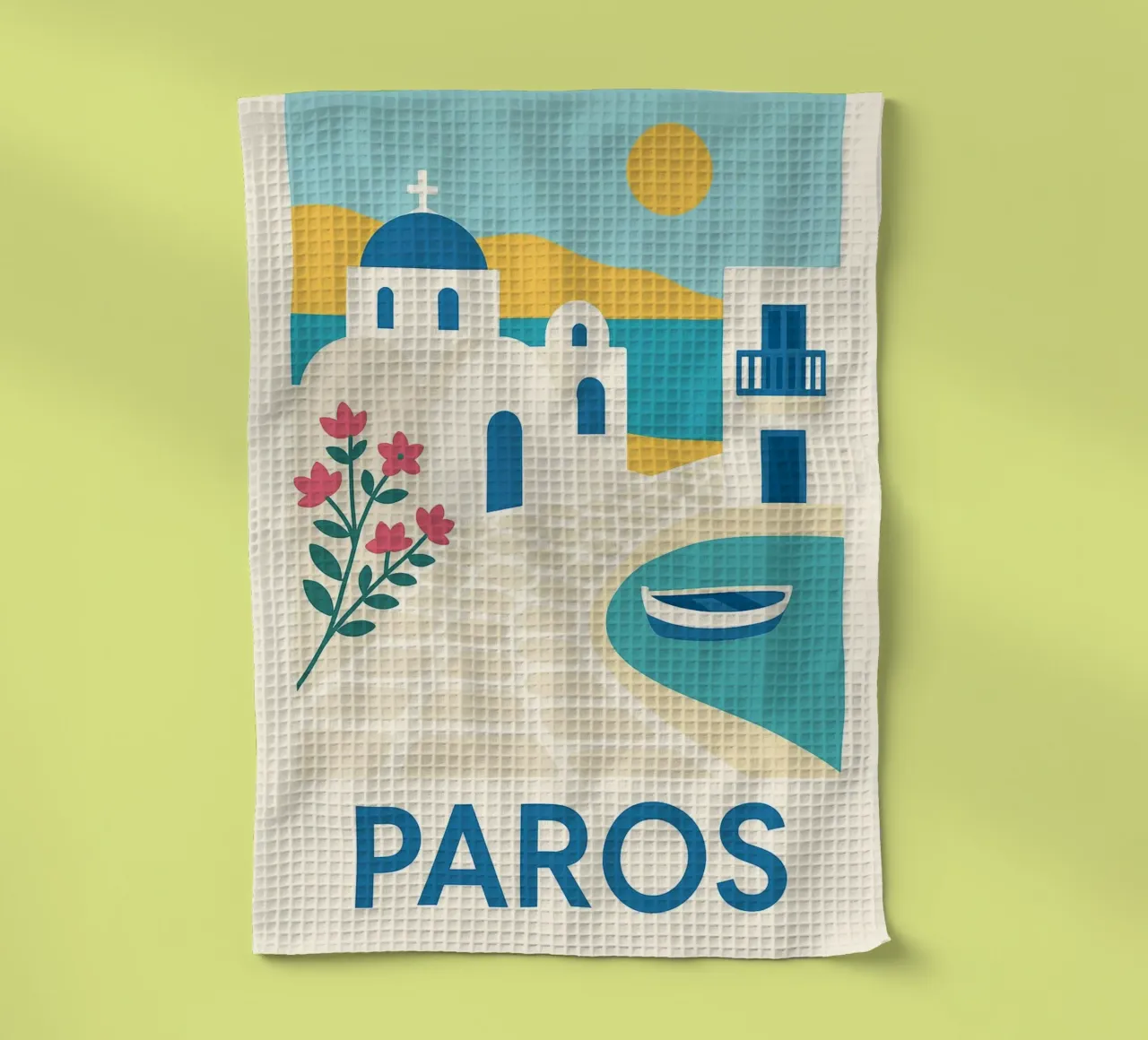 Paros - Aegean serenity tea towel by JETLAG | affiches voyage