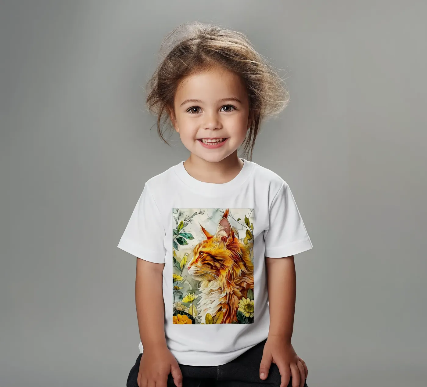 Ginger kat kinder t-shirt van Lionmixart