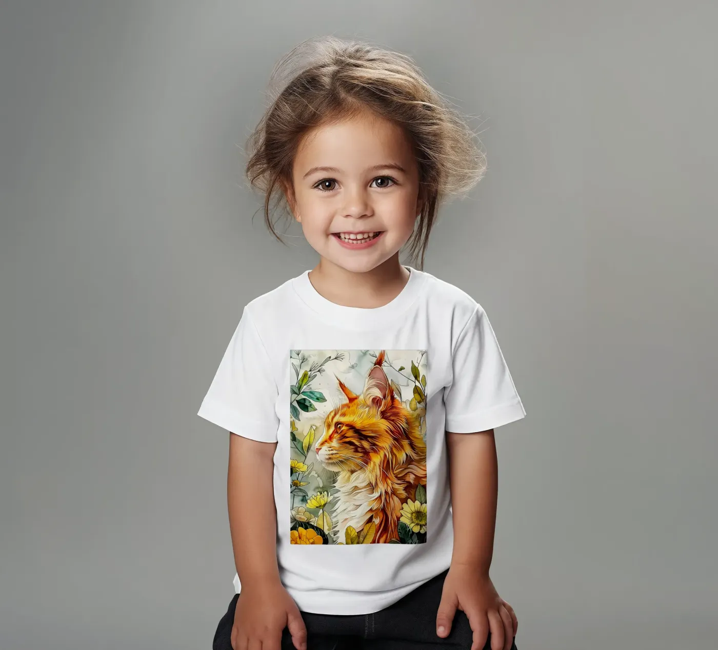 Ginger kat kinder t-shirt van Lionmixart