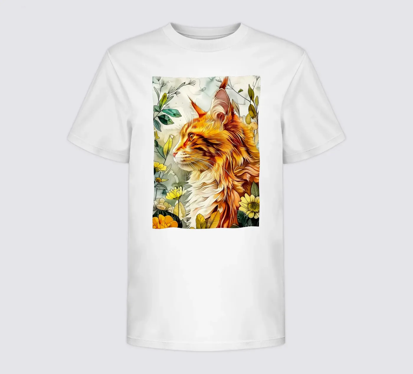 Gatto zenzero t-shirt bambini da Lionmixart