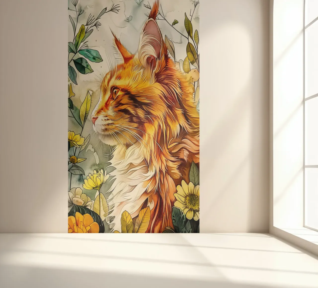 Ginger kat fotobehang van Lionmixart