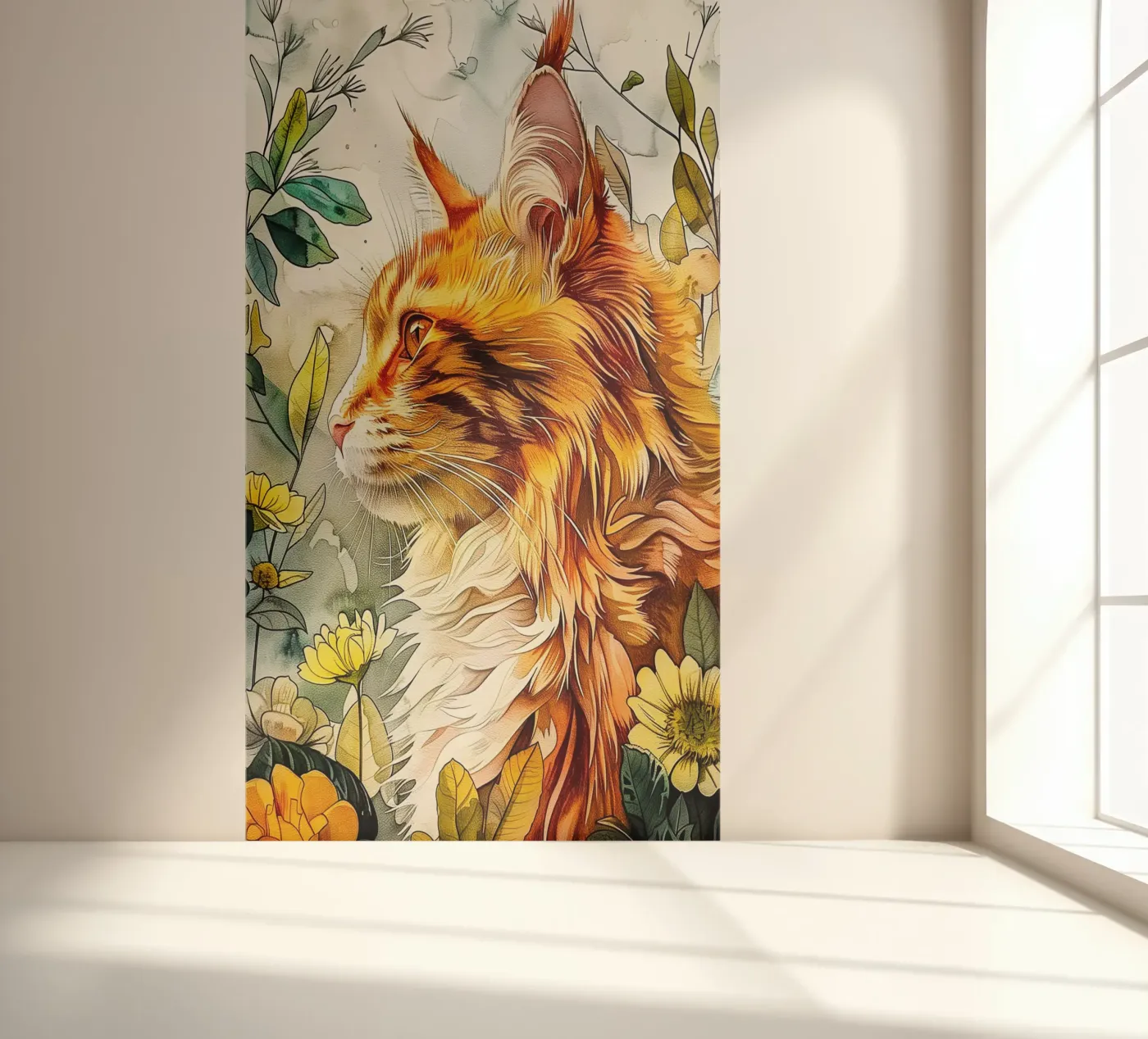 Ginger cat fotobehang van Lionmixart