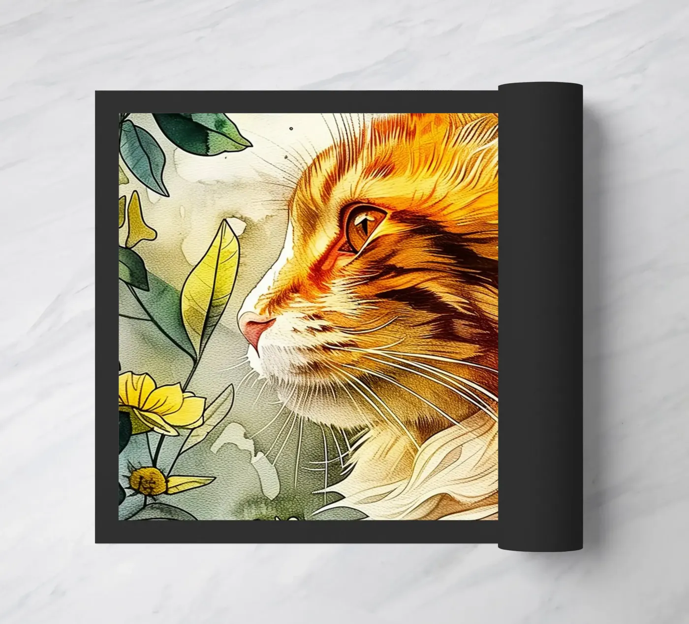 Ginger cat deurmat van Lionmixart