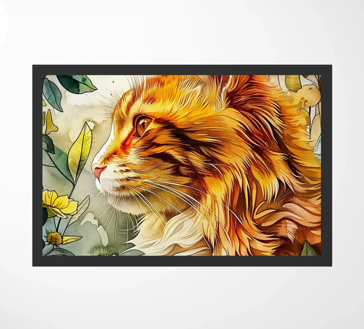 Ginger cat deurmat van Lionmixart
