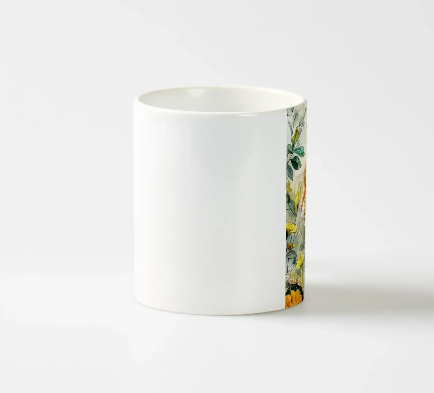 Ginger cat ceramic mug by Lionmixart