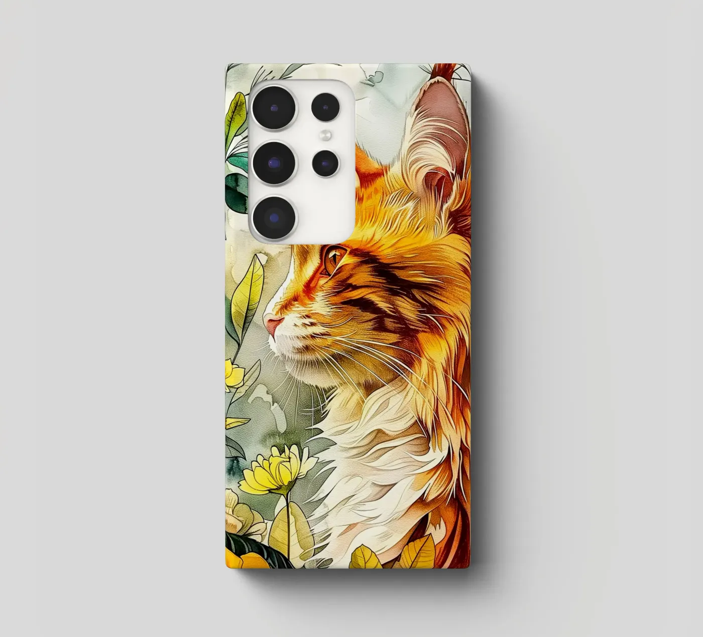 Gatto zenzero cover samsung da Lionmixart