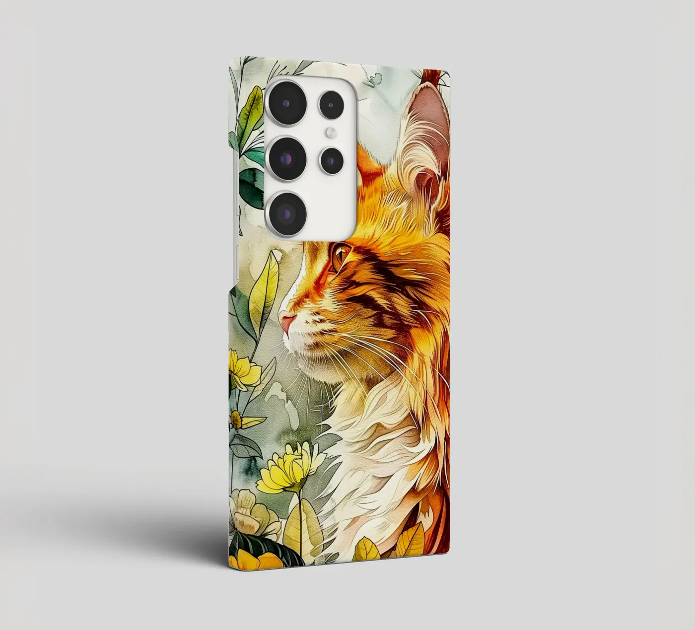 Gatto zenzero cover samsung da Lionmixart