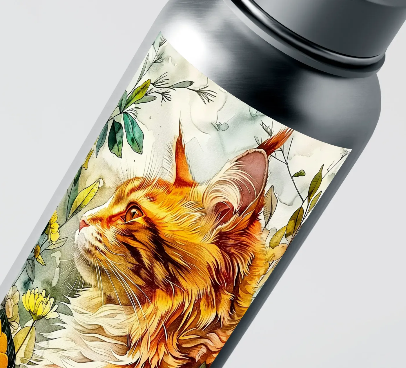 Ginger kat sticker van Lionmixart