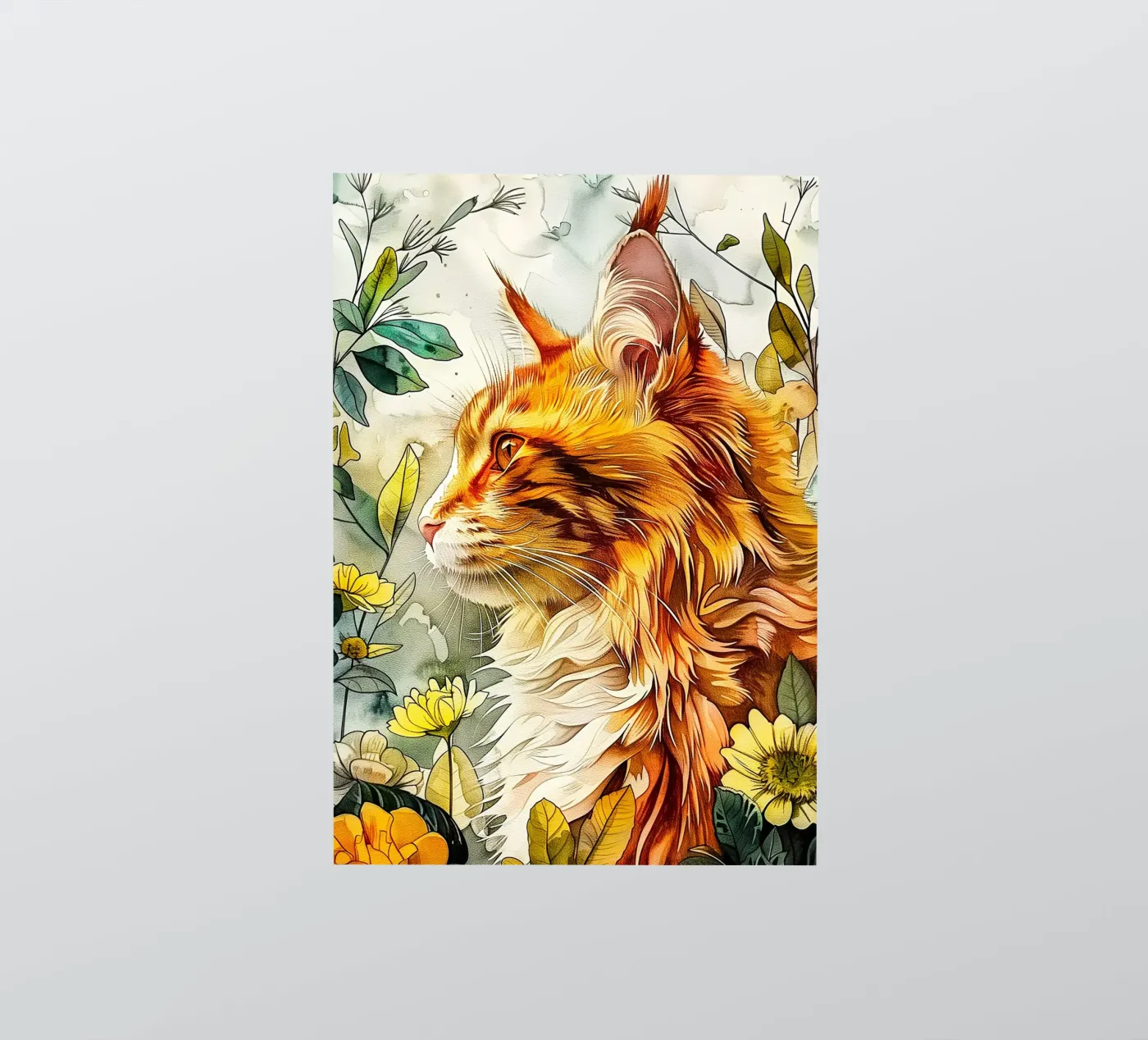 Ginger kat sticker van Lionmixart