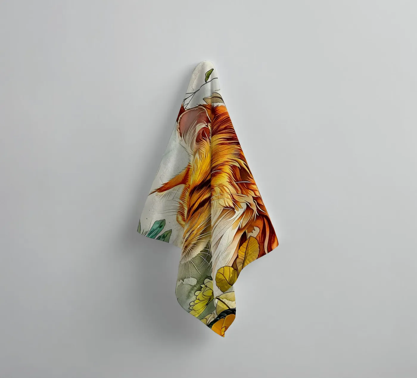 Ginger kat badhanddoek van Lionmixart