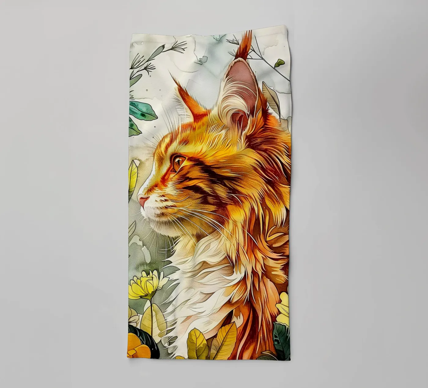 Ginger kat badhanddoek van Lionmixart