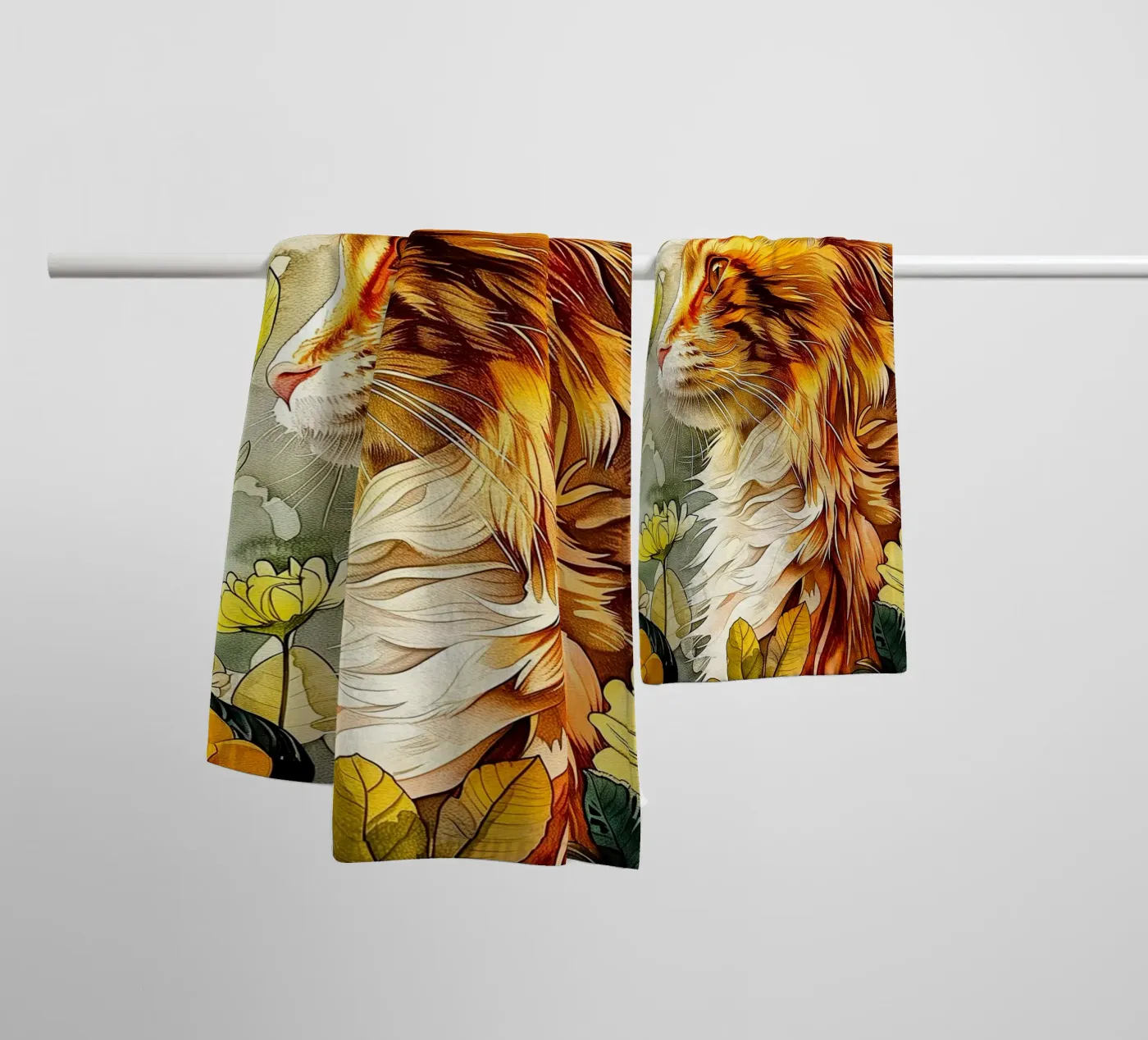 Ginger kat badhanddoek van Lionmixart