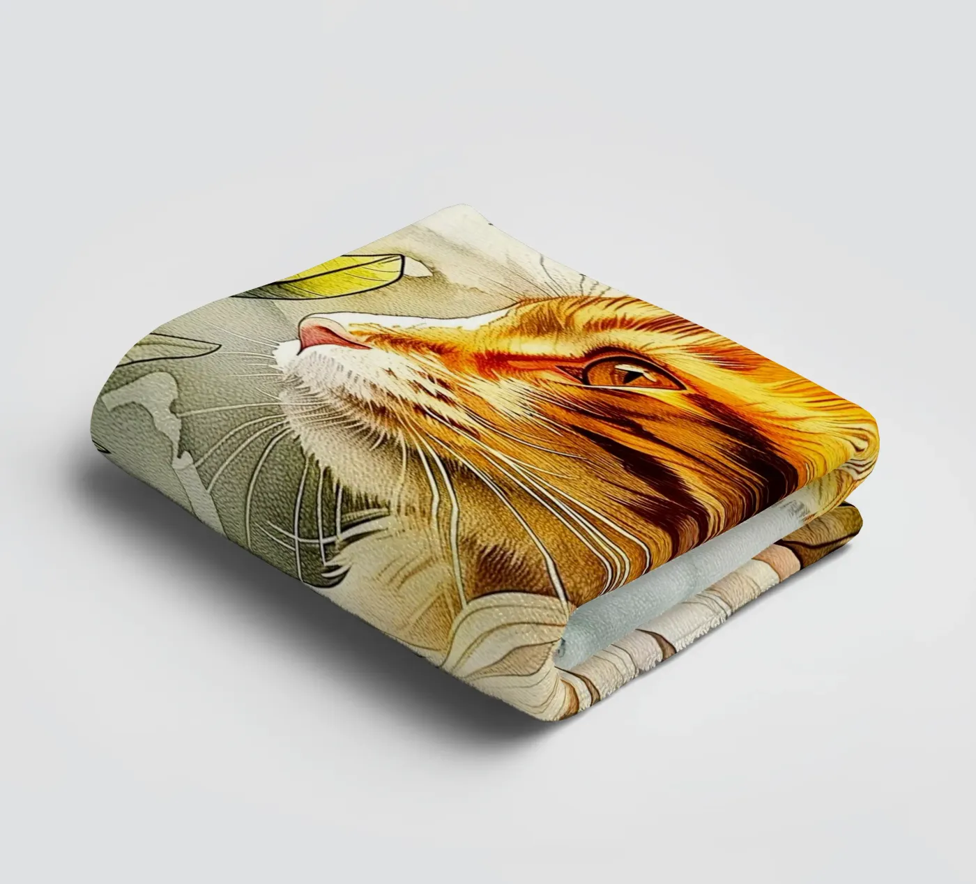 Ginger kat badhanddoek van Lionmixart