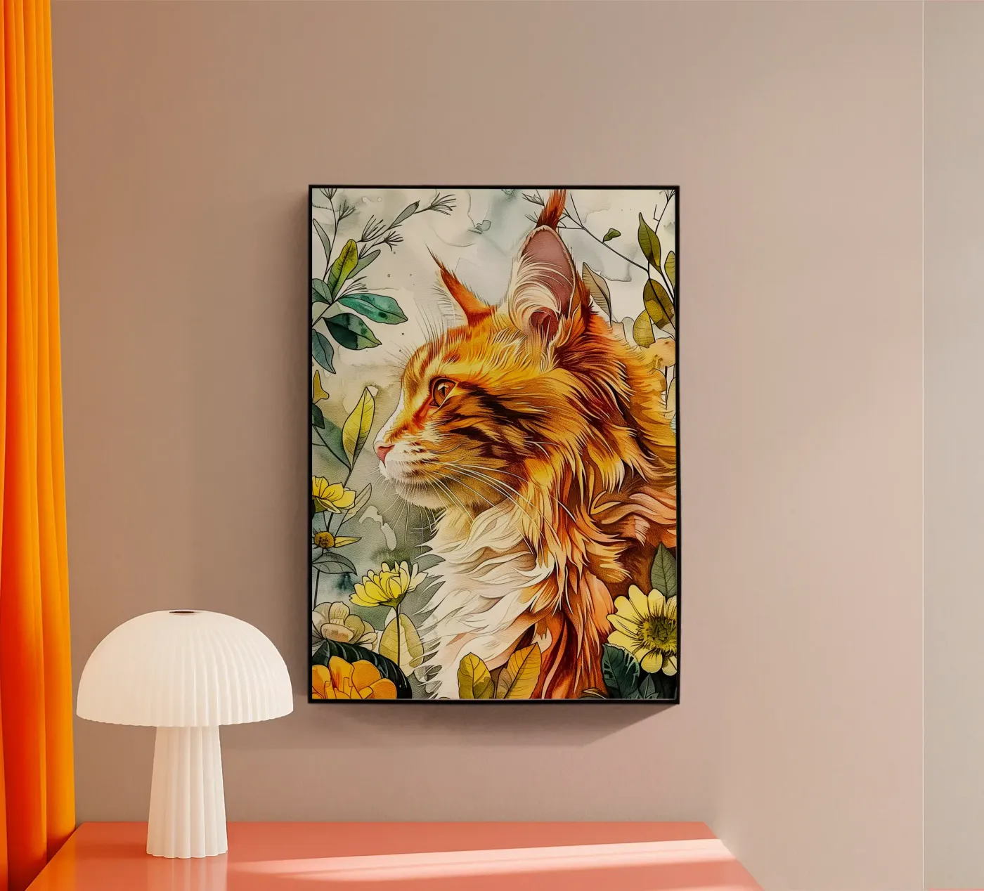 Gatto zenzero plexiglass da Lionmixart