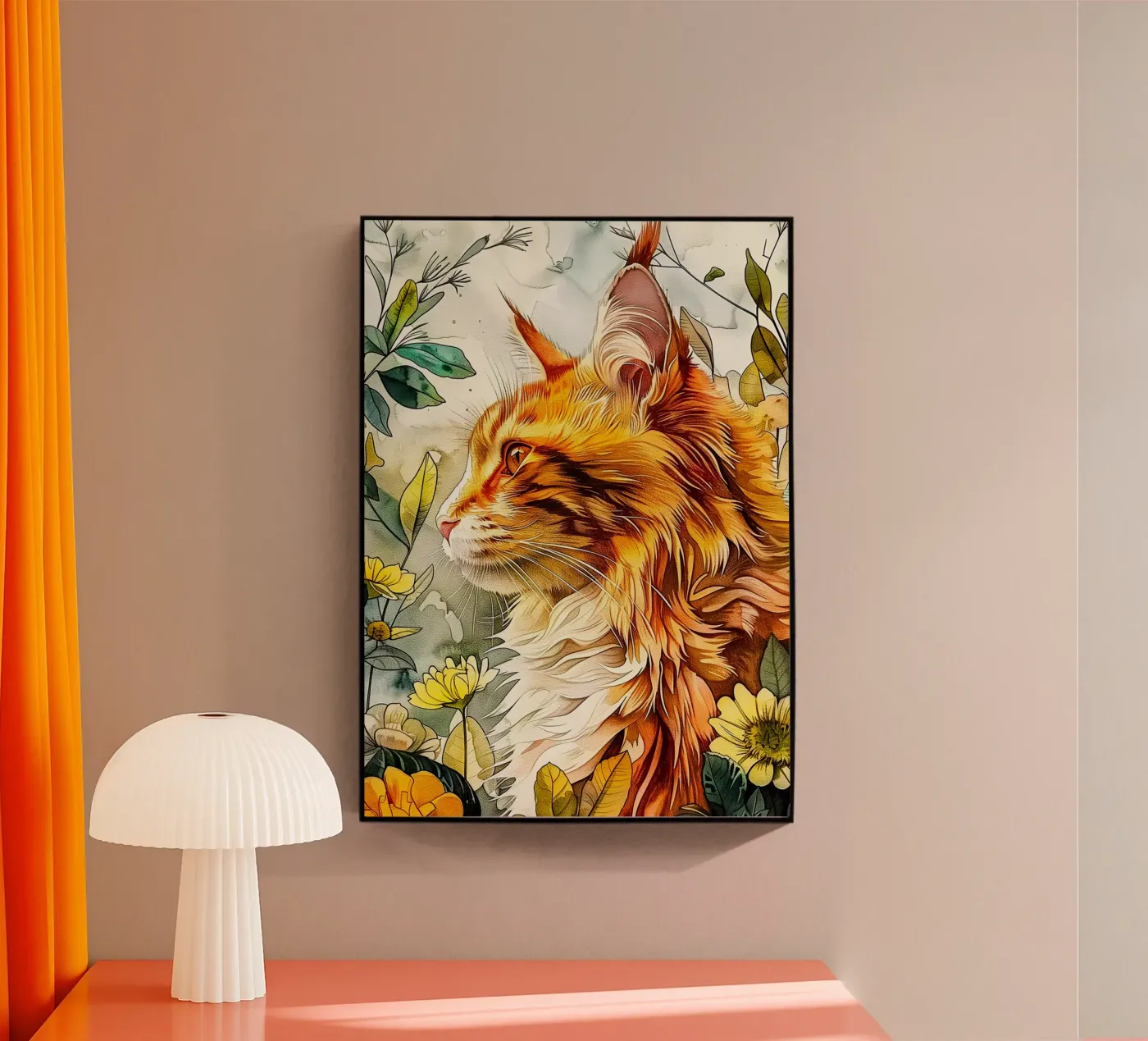 Ginger cat Acryl-Glas von Lionmixart