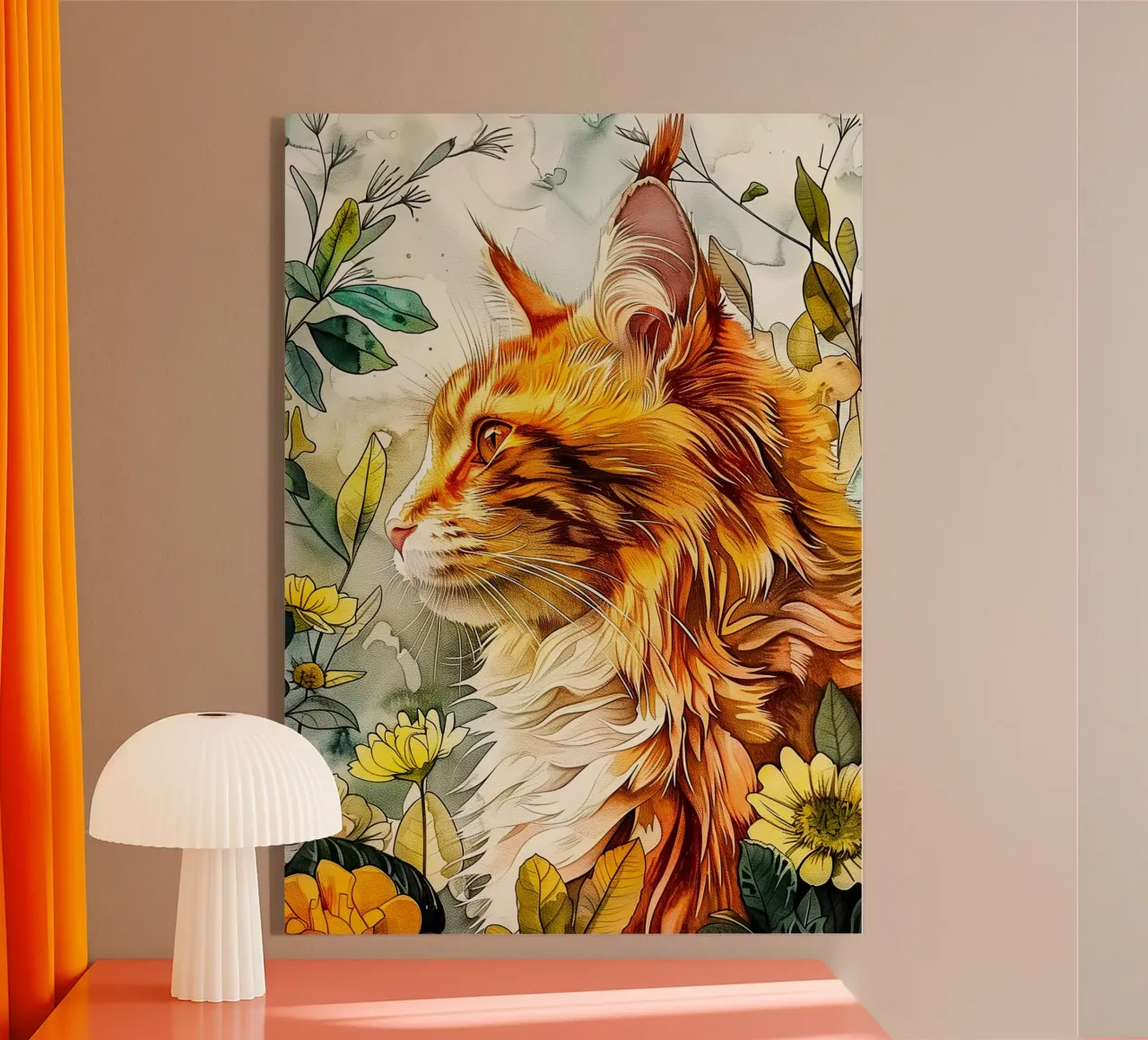 Gatto zenzero plexiglass da Lionmixart