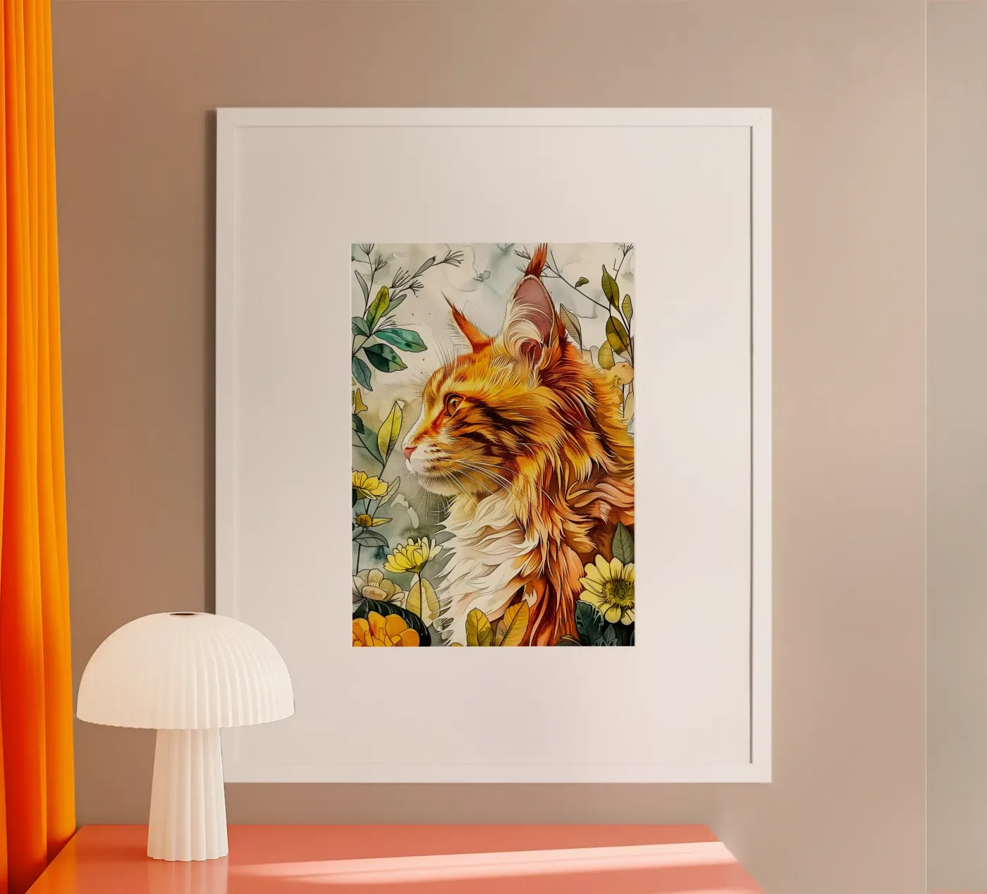 Ginger cat poster van Lionmixart