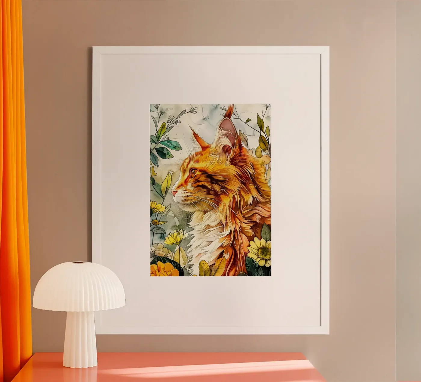 Gatto zenzero poster da Lionmixart